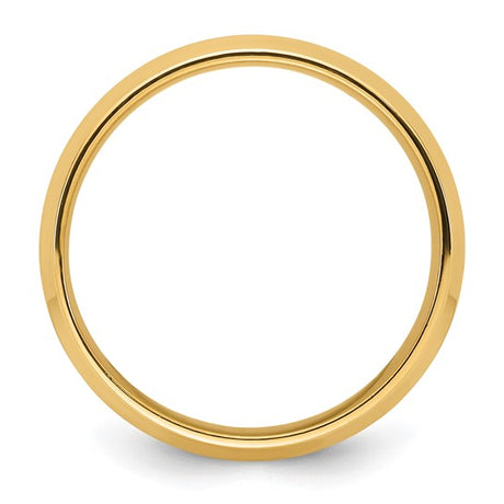 14K Yellow Gold Beveled Edge Comfort Fit Wedding Band 7mm With High Polish Finish