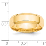 14K Yellow Gold Beveled Edge Comfort Fit Wedding Band 7mm With High Polish Finish