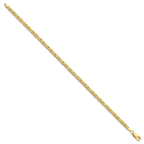 14K Yellow Gold 2.5 mm Polished Chain Bracelet, Solid
