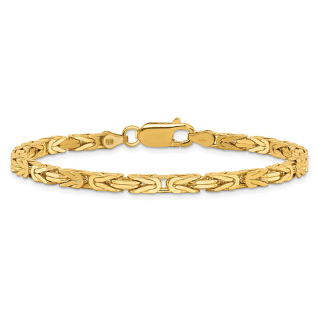 14K Yellow Gold 3.25 mm Polished Chain Bracelet, Solid