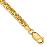 14K Yellow Gold 3.25 mm Polished Chain Bracelet, Solid detail view