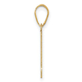 14k Yellow Gold Vermont Outline Pendant Charm, Minimalist State Map Jewelry