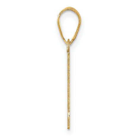 14k Yellow Gold Vermont Outline Pendant Charm, Minimalist State Map Jewelry