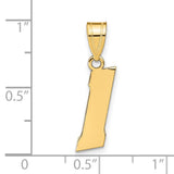 14k Yellow Gold Vermont Outline Pendant Charm, Minimalist State Map Jewelry