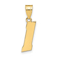 14k Yellow Gold Vermont Outline Pendant Charm, Minimalist State Map Jewelry