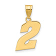 14k Yellow Gold Number 2 Pendant Charm, Polished Finish, Lucky Number Unisex Jewelry