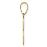 14k Yellow Gold Number 3 Pendant Charm, Polished Block Design, Unisex Numerology Jewelry