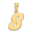 14k Yellow Gold Number 8 Pendant Charm, Polished Bold Design, Minimalist Lucky Symbol