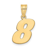 14k Yellow Gold Number 8 Pendant Charm, Polished Bold Design, Minimalist Lucky Symbol