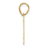 Polished Block Number 10 Charm Pendant in Real 14k Yellow Gold