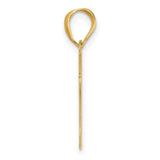 Polished Block Number 11 Charm Pendant in Real 14k Yellow Gold