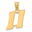 Polished Block Number 11 Charm Pendant in Real 14k Yellow Gold