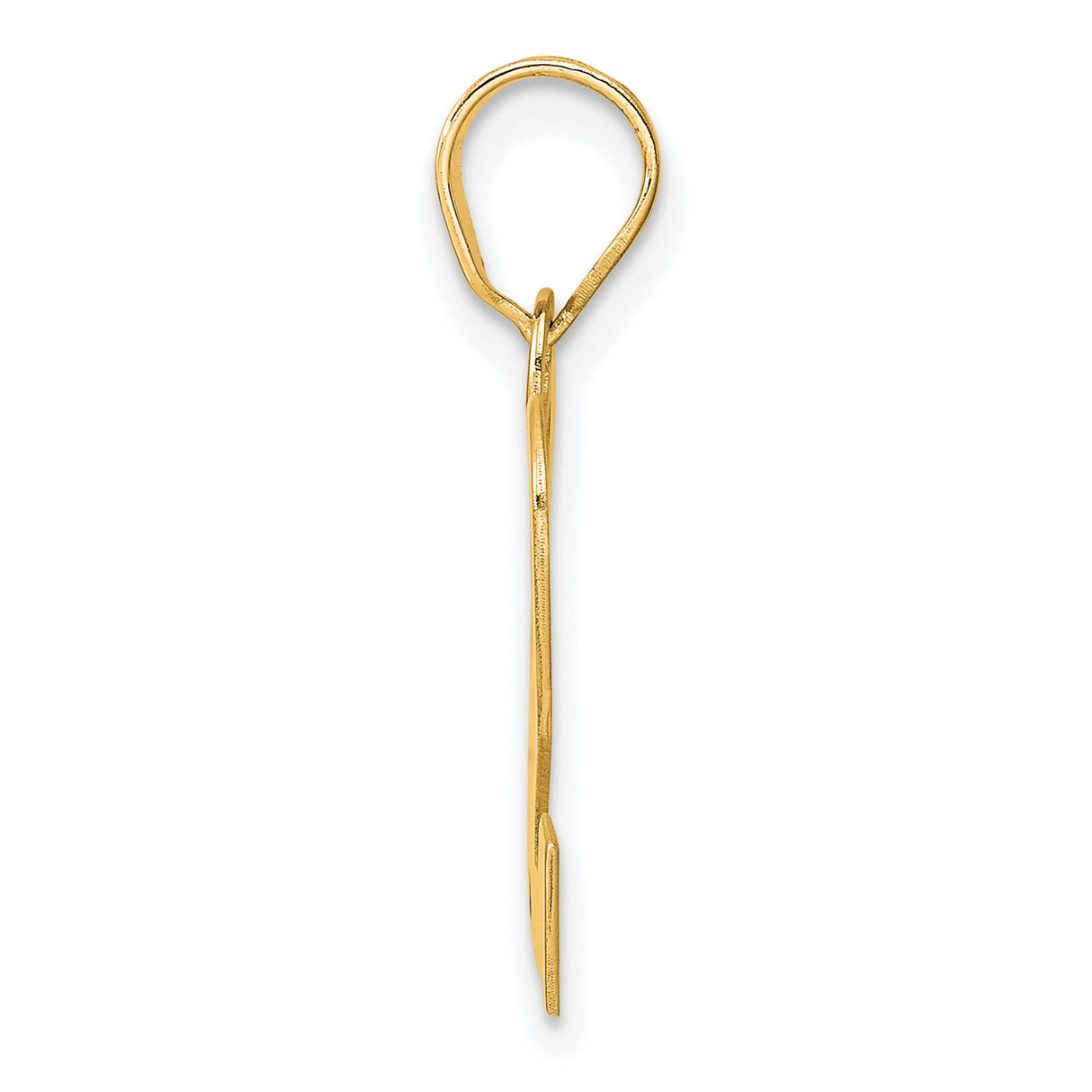 Polished Block Number 12 Charm Pendant in Real 14k Yellow Gold