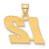 Polished Block Number 12 Charm Pendant in Real 14k Yellow Gold
