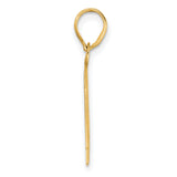 Polished Block Number 14 Charm Pendant in Real 14k Yellow Gold