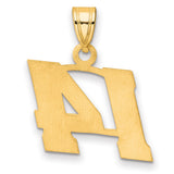 Polished Block Number 14 Charm Pendant in Real 14k Yellow Gold