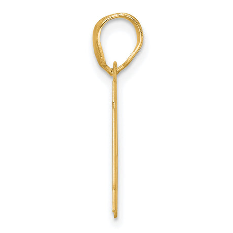 14k Yellow Gold Number 15 Pendant, Bold Block Style Unisex Charm for Quinceañera or Birthday