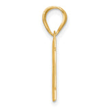 Polished Block Number 18 Charm Pendant in Real 14k Yellow Gold