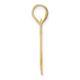 Polished Block Number 20 Charm Pendant in Real 14k Yellow Gold