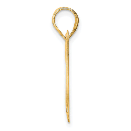 Polished Block Number 20 Charm Pendant in Real 14k Yellow Gold