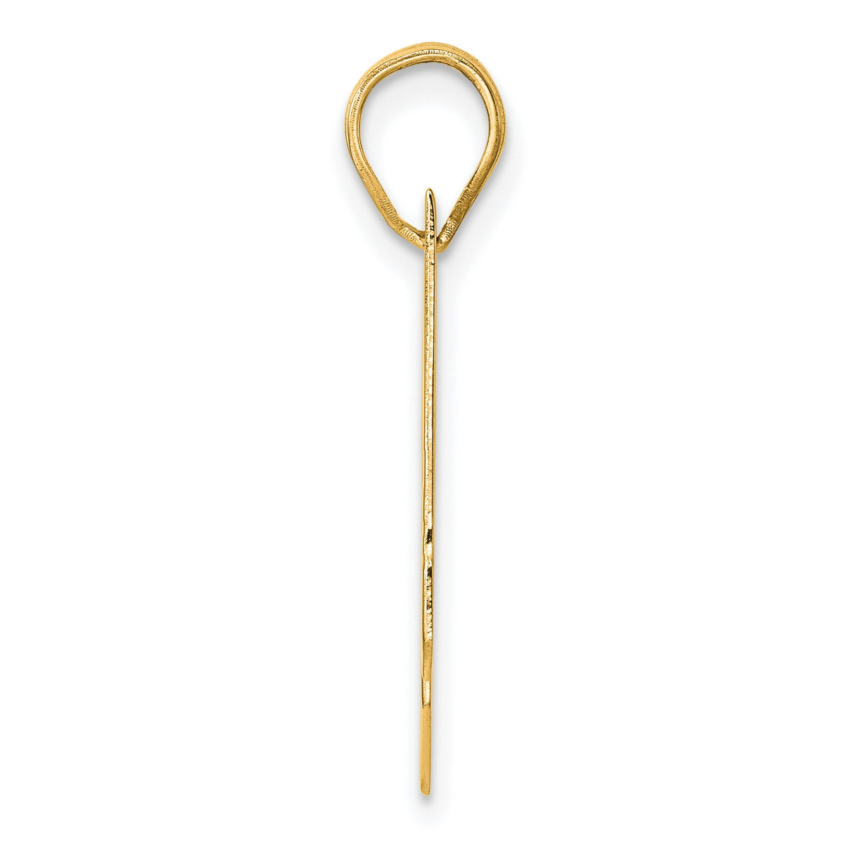 Polished Block Number 21 Charm Pendant in Real 14k Yellow Gold