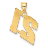 Polished Block Number 21 Charm Pendant in Real 14k Yellow Gold