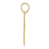 Polished Block Number 24 Charm Pendant in Real 14k Yellow Gold