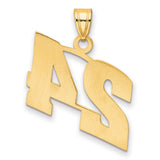 Polished Block Number 24 Charm Pendant in Real 14k Yellow Gold
