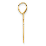 Polished Block Number 25 Charm Pendant in Real 14k Yellow Gold