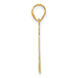 Polished Block Number 27 Charm Pendant in Real 14k Yellow Gold