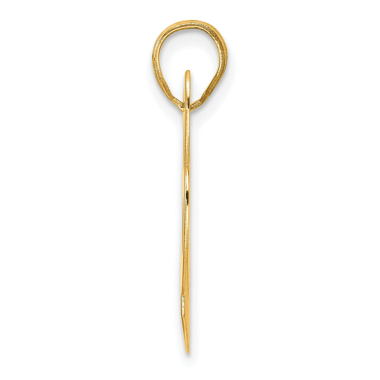 Polished Block Number 28 Charm Pendant in Real 14k Yellow Gold