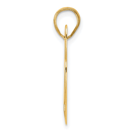 Polished Block Number 28 Charm Pendant in Real 14k Yellow Gold