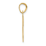 Polished Block Number 29 Charm Pendant in Real 14k Yellow Gold