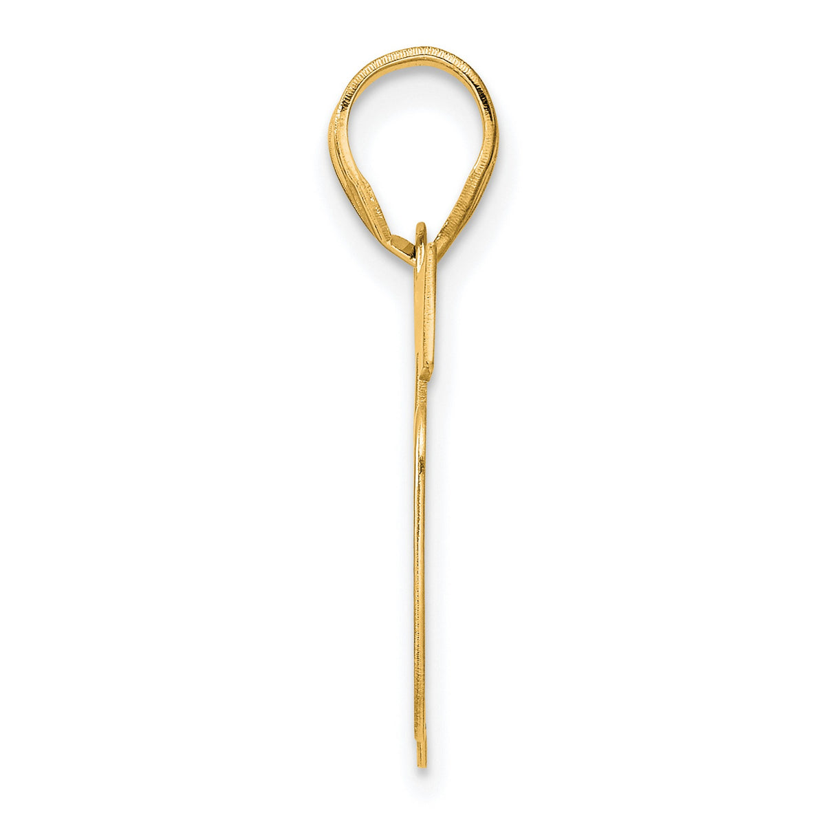 Polished Block Number 35 Charm Pendant in Real 14k Yellow Gold