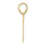 Polished Block Number 35 Charm Pendant in Real 14k Yellow Gold