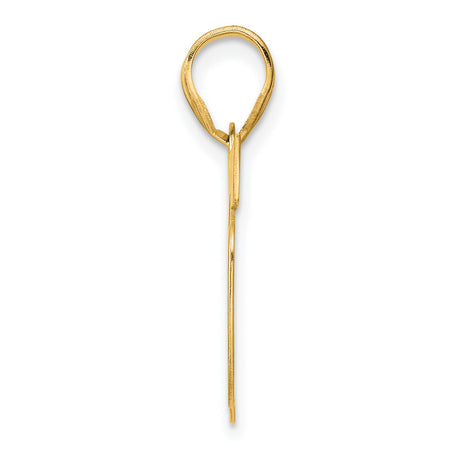 Polished Block Number 35 Charm Pendant in Real 14k Yellow Gold