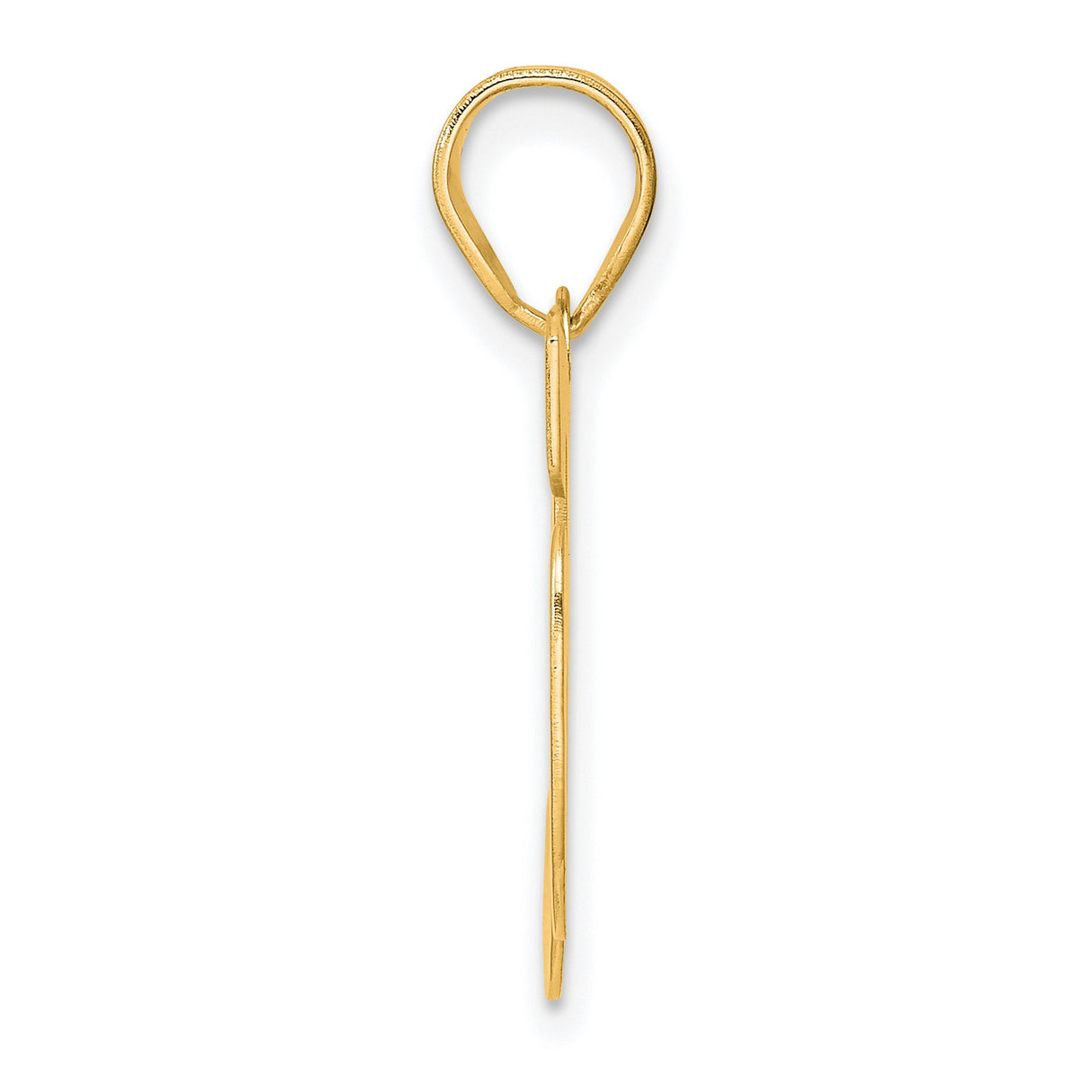 Polished Block Number 36 Charm Pendant in Real 14k Yellow Gold