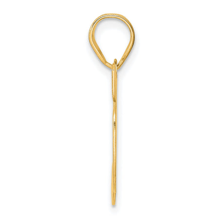 Polished Block Number 36 Charm Pendant in Real 14k Yellow Gold