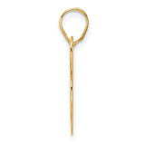 Polished Block Number 38 Charm Pendant in Real 14k Yellow Gold