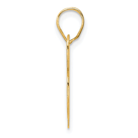 Polished Block Number 38 Charm Pendant in Real 14k Yellow Gold