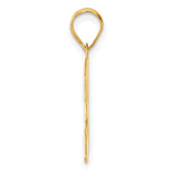 Polished Block Number 39 Charm Pendant in Real 14k Yellow Gold