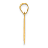 Polished Block Number 40 Charm Pendant in Real 14k Yellow Gold