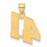 Polished Block Number 41 Charm Pendant in Real 14k Yellow Gold
