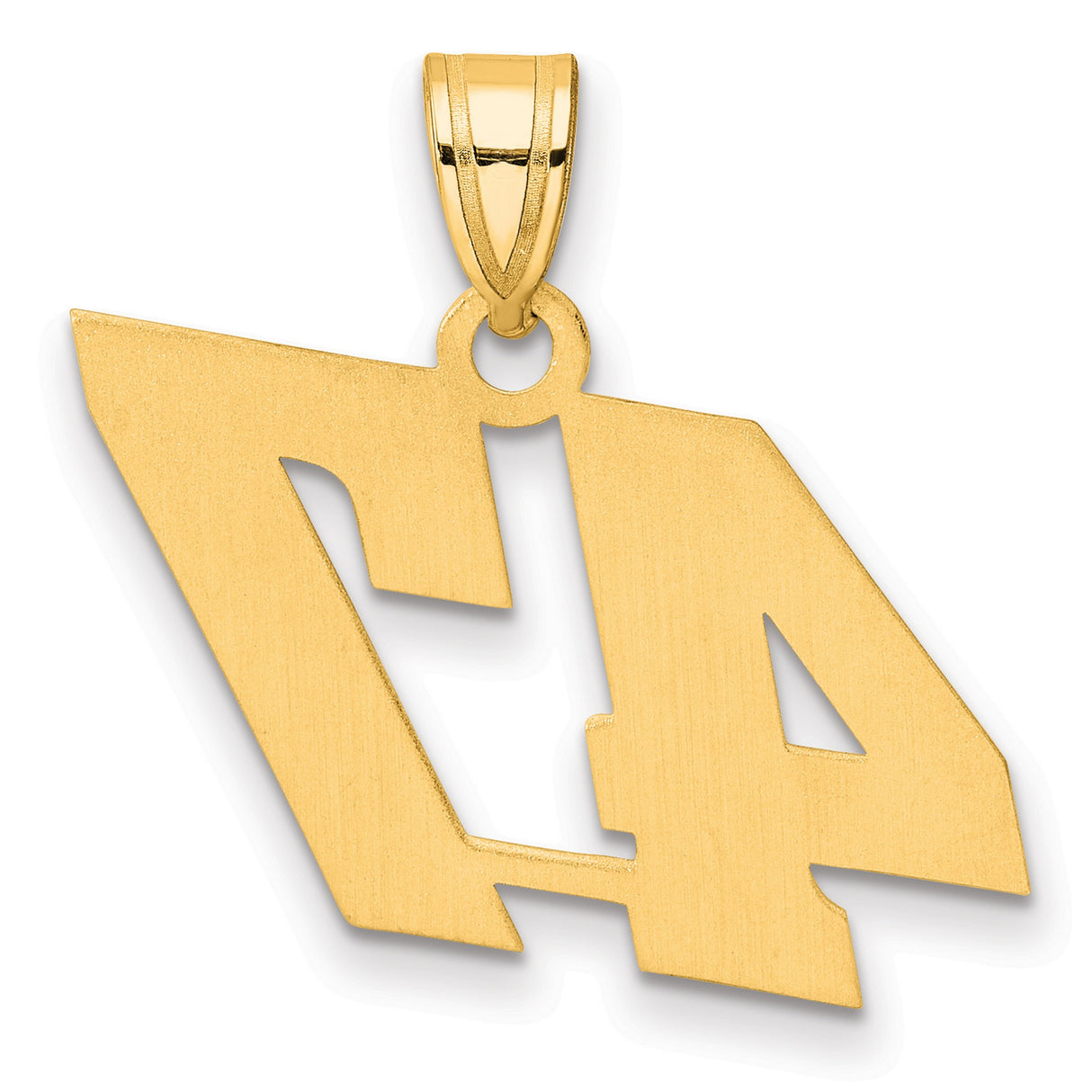 Polished Block Number 47 Charm Pendant in Real 14k Yellow Gold
