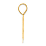 Polished Block Number 49 Charm Pendant in Real 14k Yellow Gold