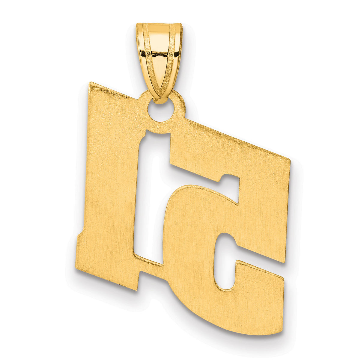 Polished Block Number 51 Charm Pendant in Real 14k Yellow Gold