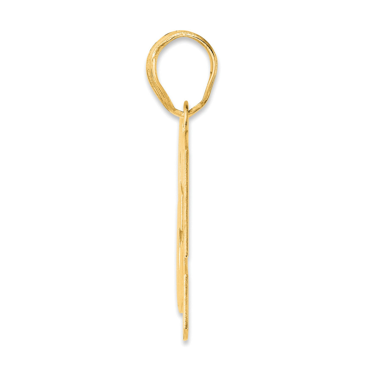 Polished Block Number 53 Charm Pendant in Real 14k Yellow Gold