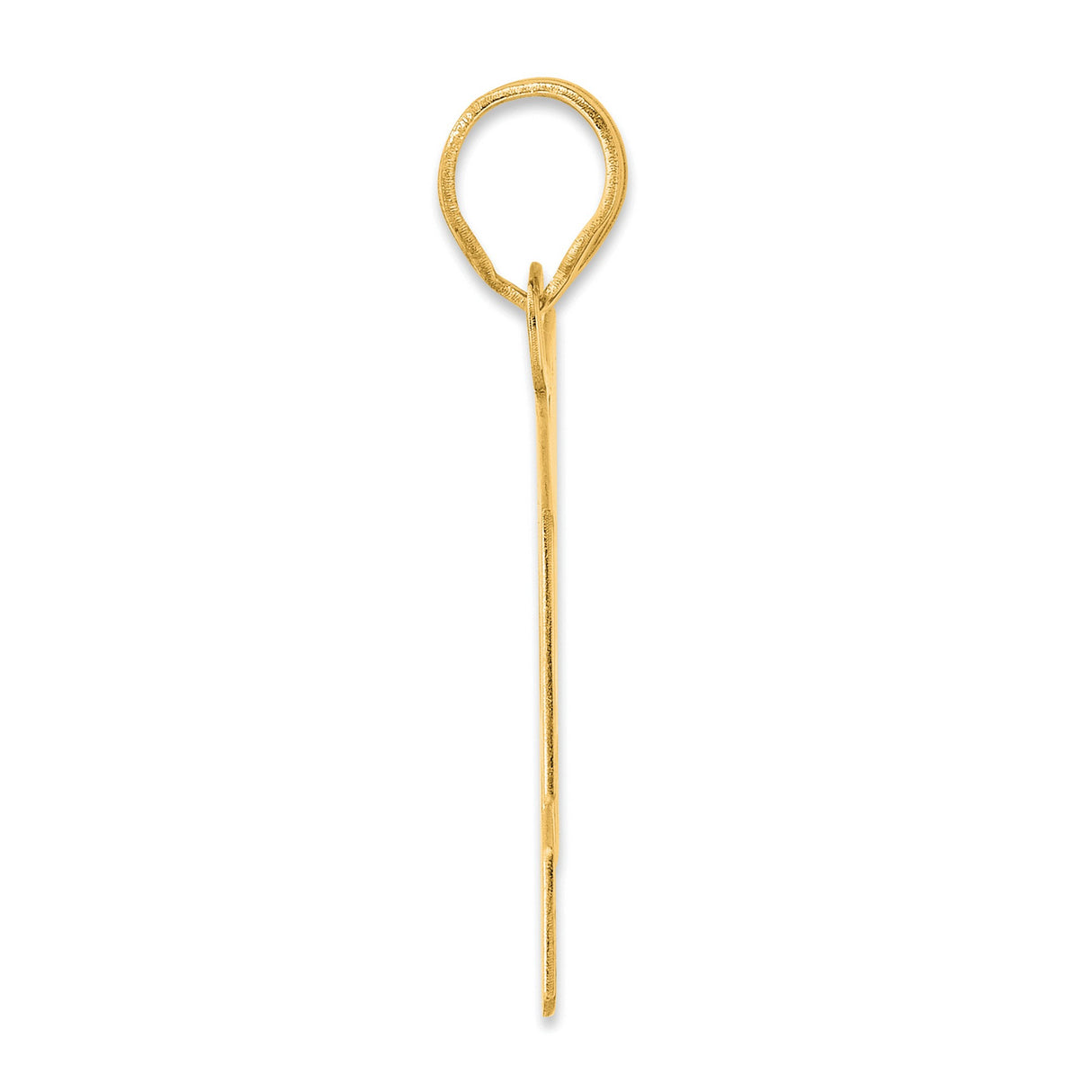 Polished Block Number 54 Charm Pendant in Real 14k Yellow Gold