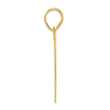 Polished Block Number 54 Charm Pendant in Real 14k Yellow Gold