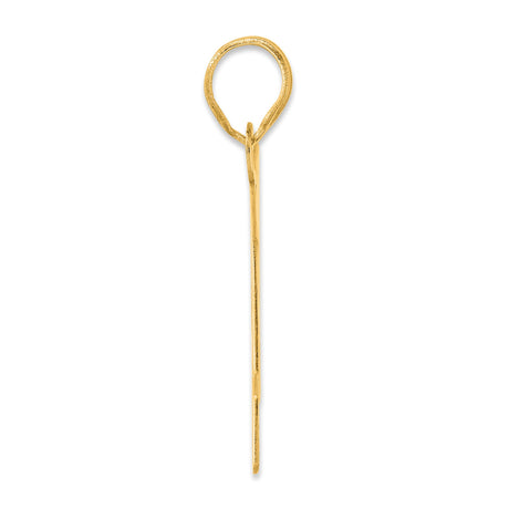 Polished Block Number 54 Charm Pendant in Real 14k Yellow Gold